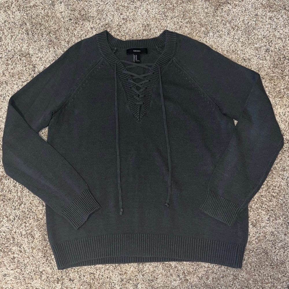 Forever 21 Lace-Up Sweater